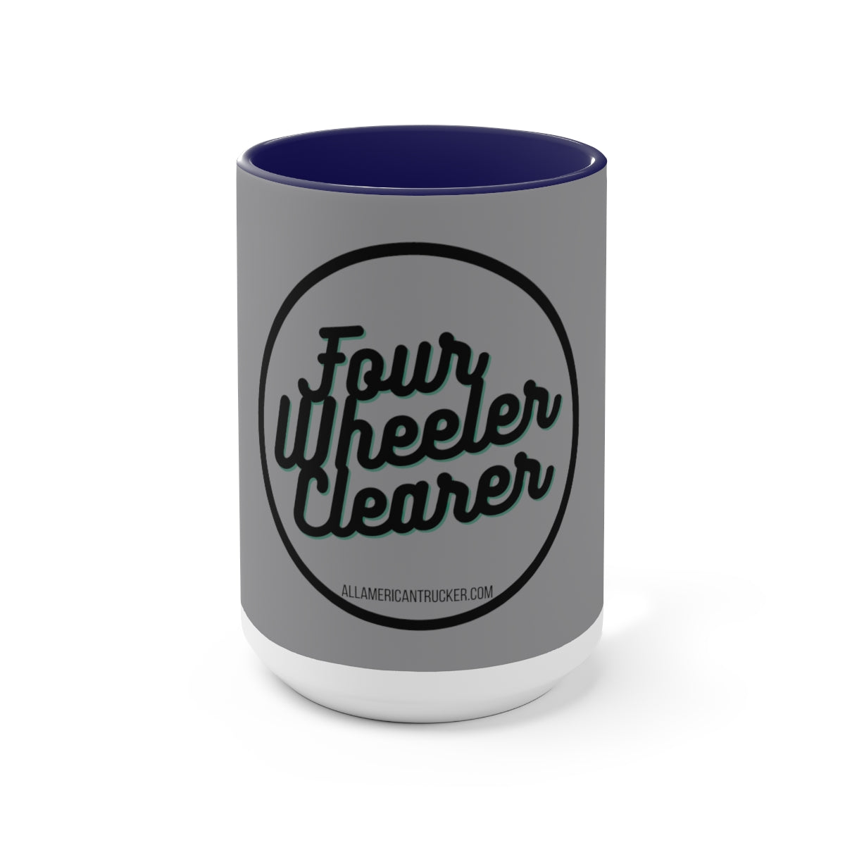 Four Wheeler Clearer 15oz Ceramic Mug Gray/Pink