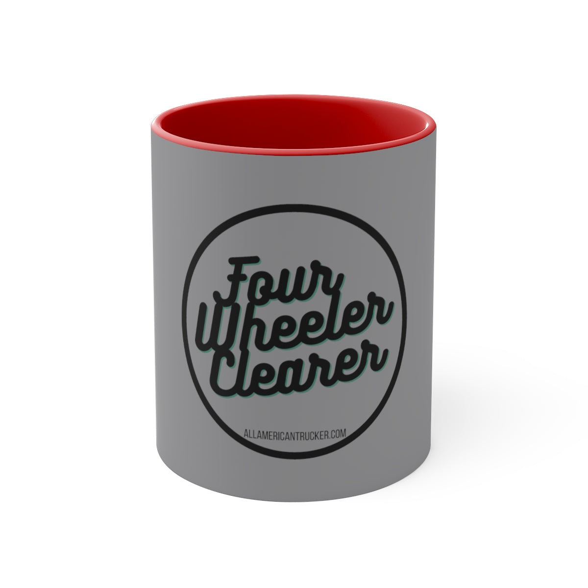 Four Wheeler Clearer 11oz Ceramic Mug Gray/Red