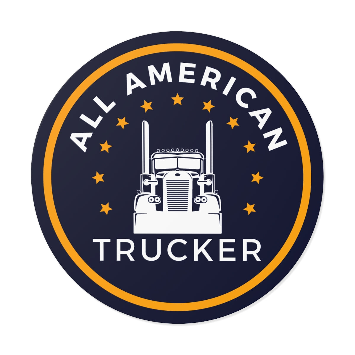 All American Trucker Round Vinyl Decal