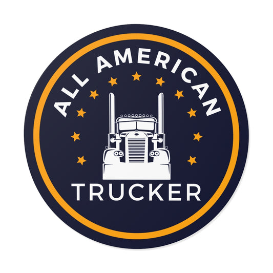 All American Trucker Round Vinyl Decal