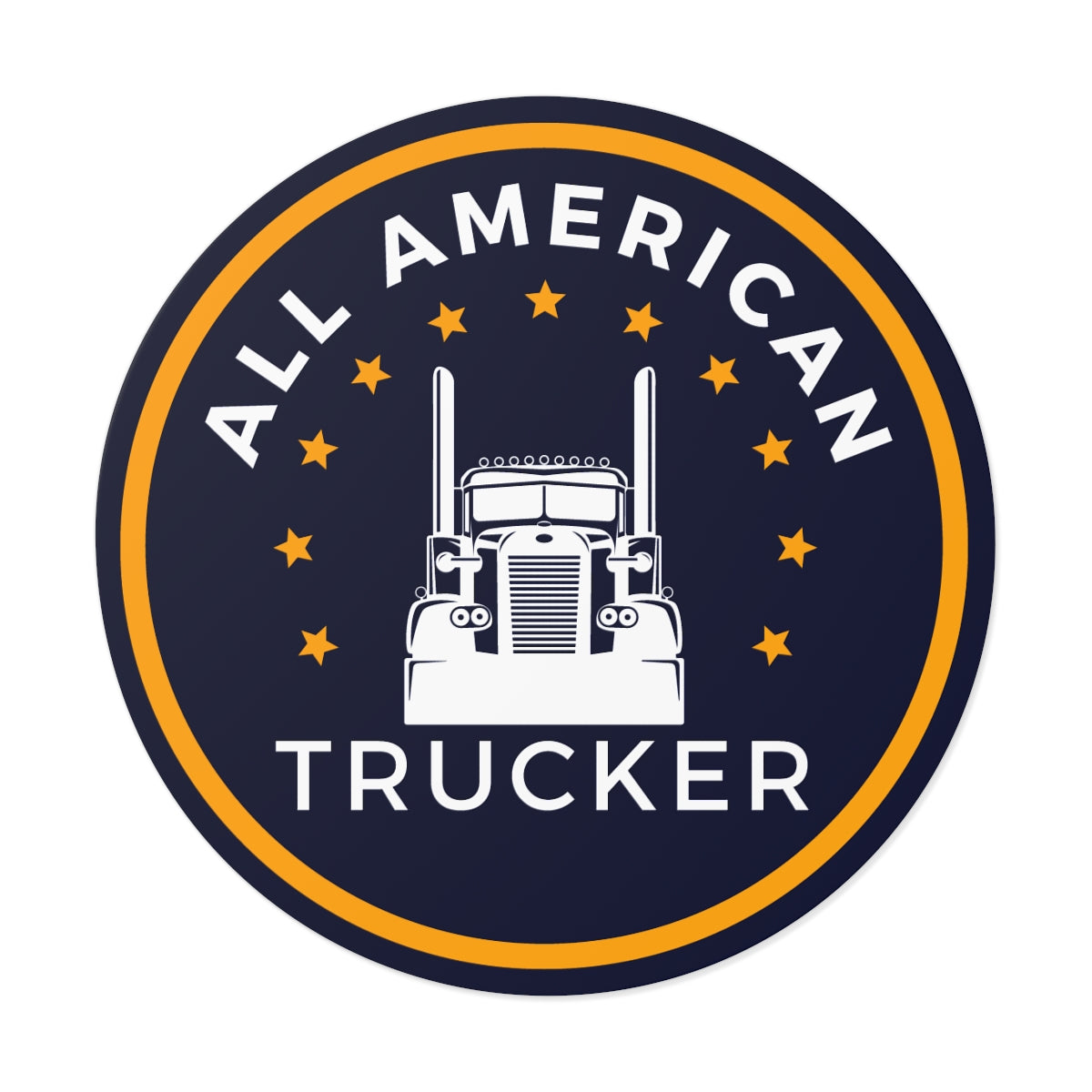 All American Trucker Round Vinyl Decal