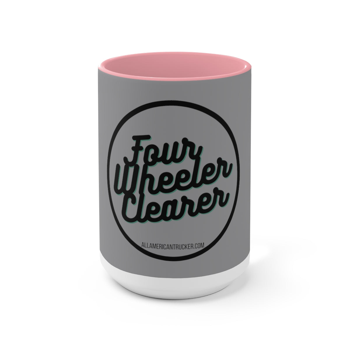 Four Wheeler Clearer 15oz Ceramic Mug Gray/Pink