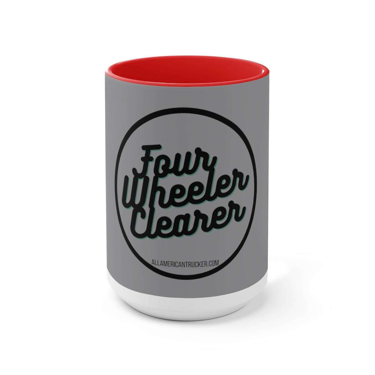 Four Wheeler Clearer 15oz Ceramic Mug Gray/Pink