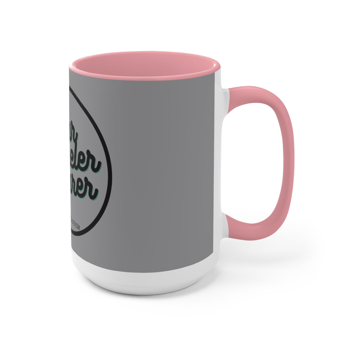 Four Wheeler Clearer 15oz Ceramic Mug Gray/Pink