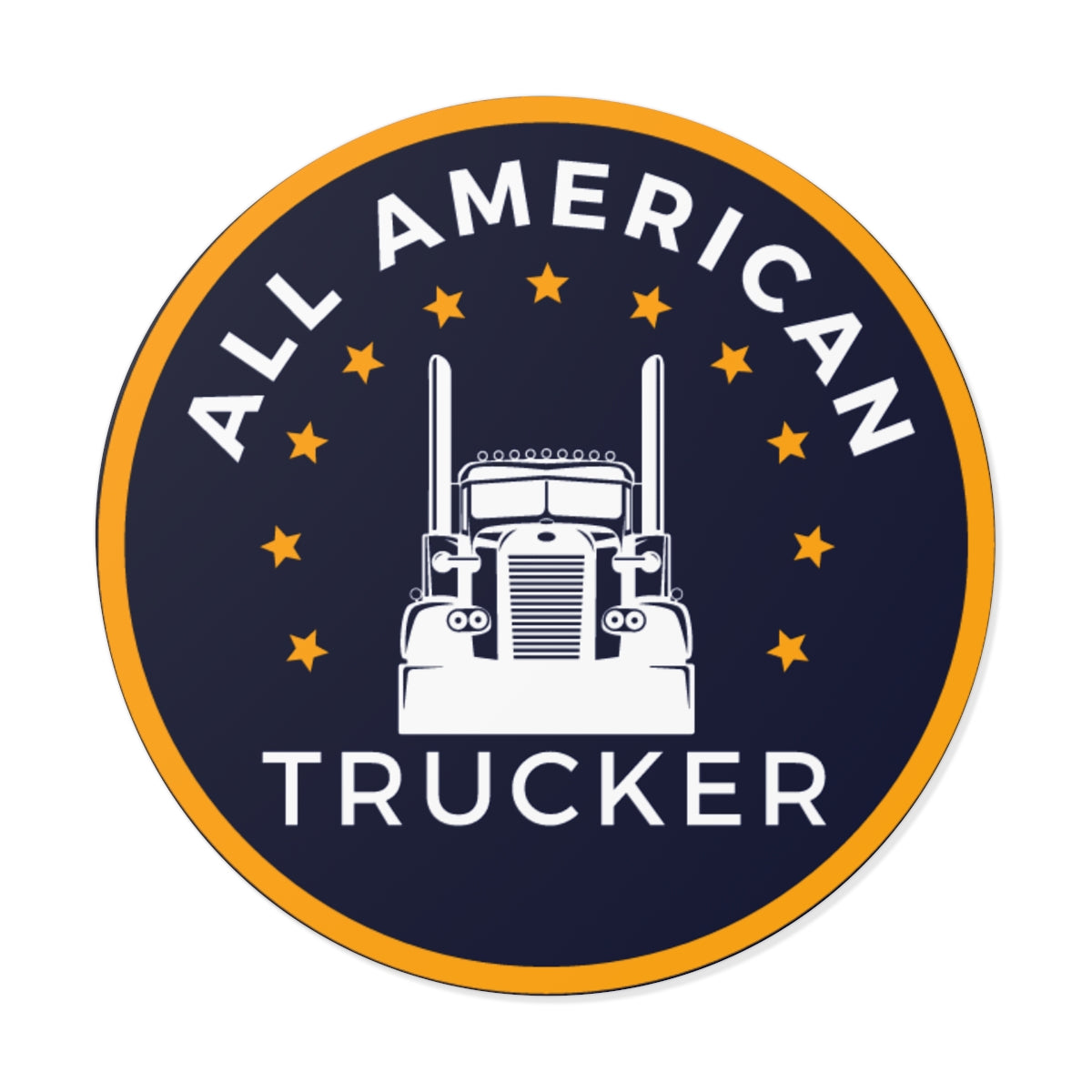 All American Trucker Round Vinyl Decal