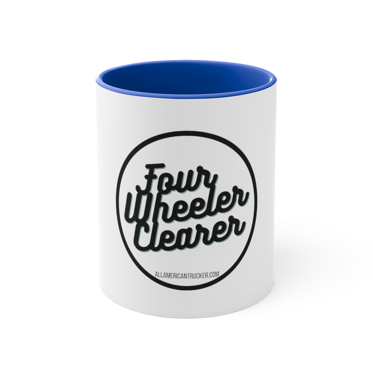 Four Wheeler Clearer 11oz Ceramic Mug White/Blue